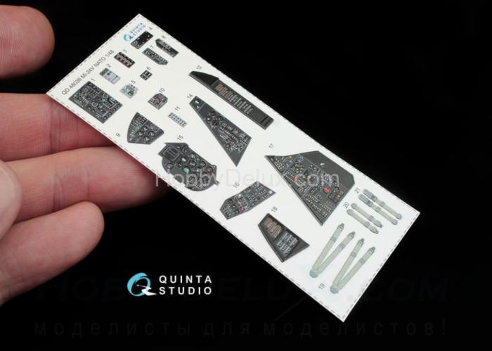 3D Декаль интерьера кабины Ми-24В НАТО (черные панели) QD48036