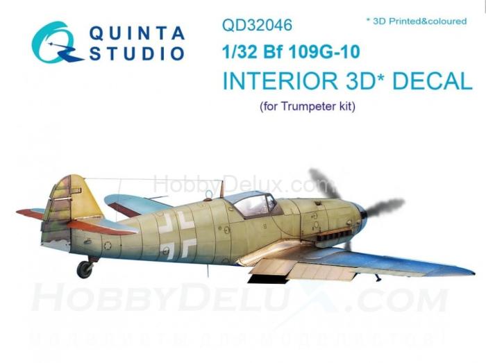 3D Декаль интерьера кабины Bf 109G-10 для модели Трубач QD32046