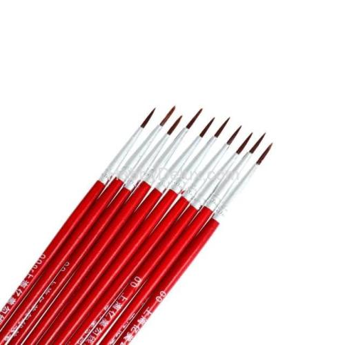 Кисть из синтетического волоса, красная, круглая №00