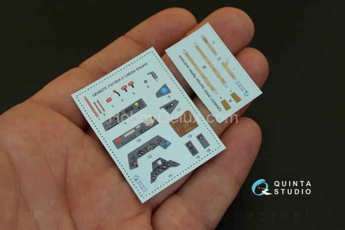 3D Декаль интерьера кабины Fw 190A-3 для модели Eduard QD48079