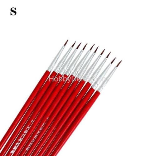 Кисть из синтетического волоса, красная, круглая №0