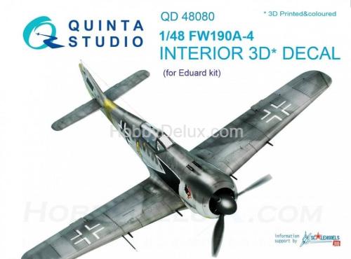 3D Декаль интерьера кабины Fw 190A-4  для модели Eduard