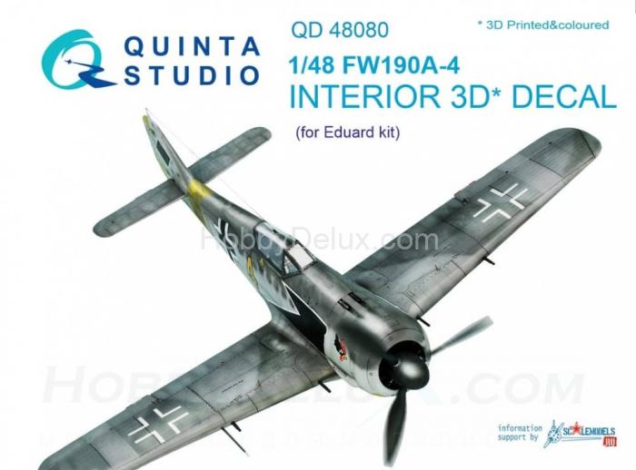 3D Декаль интерьера кабины Fw 190A-4  для модели Eduard QD48080