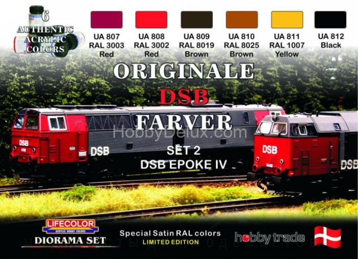 Набор красок Life Color -  DANISH TRAINS COLOURS SET # 2 XS04