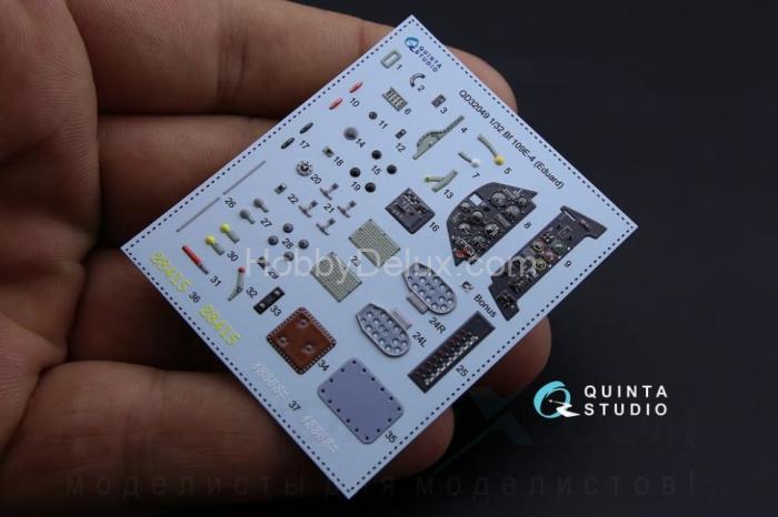 3D Декаль интерьера кабины Bf 109E-4 для модели Eduard QD32049