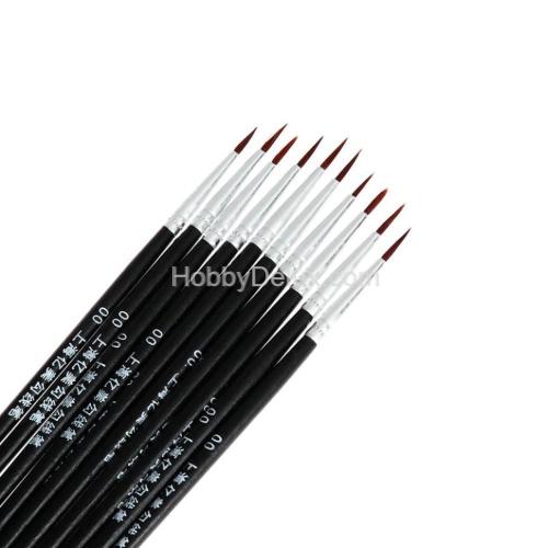 Кисть из синтетического волоса, черная, круглая №00