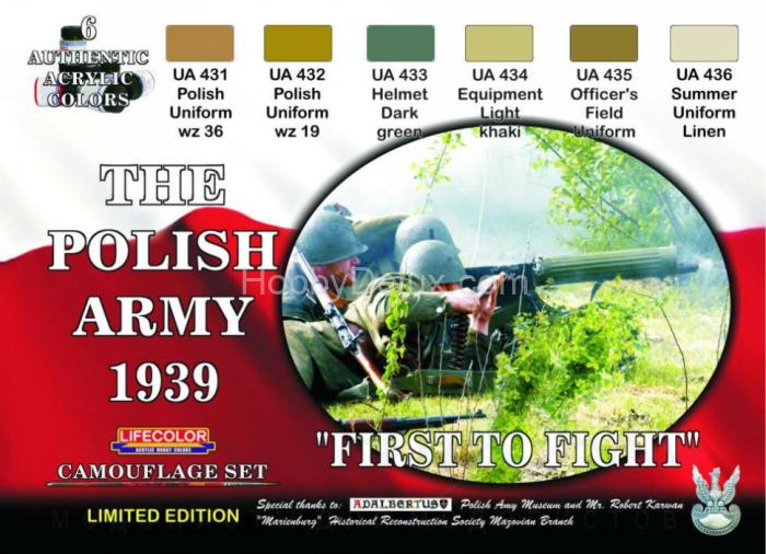 Набор красок Life Color -  THE POLISH ARMY 1939 XS05
