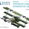 3D Декаль интерьера кабины Fokker Dr.1 для модели Meng QD32050