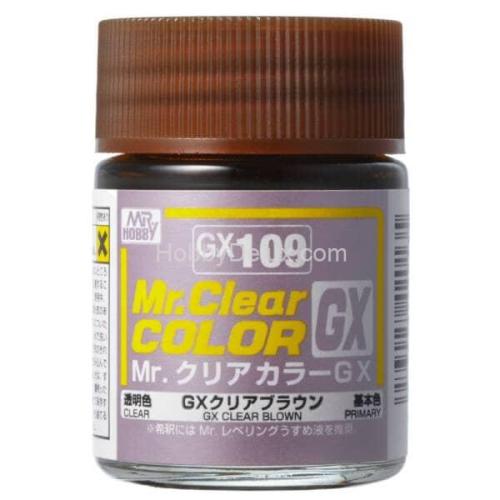 Mr. Hobby GX-109 Лак эмалевый глянцевый Clear Brown 18ml