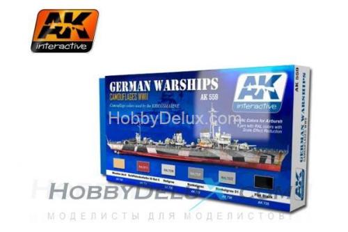 SET ACYLIC COLORS FOR GERMAN WARSHIPS - набор красок для немецких военных кораблей