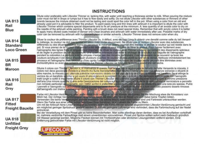 Набор красок Life Color -  BRITISH RAILWYS COLOURS XS06