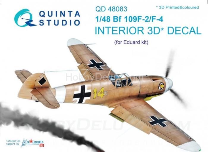 3D Декаль интерьера кабины Bf 109F-2/F-4 для модели Eduard QD48083