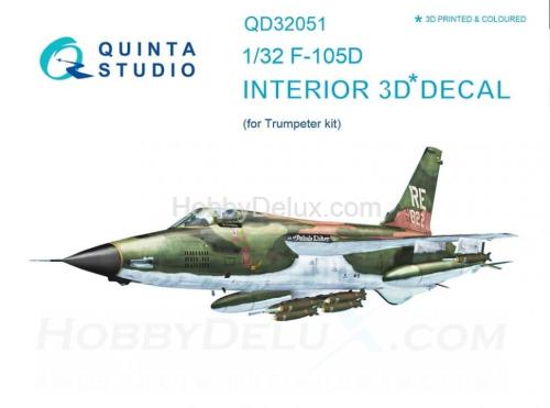 3D Декаль интерьера кабины F-105D для модели Трубач