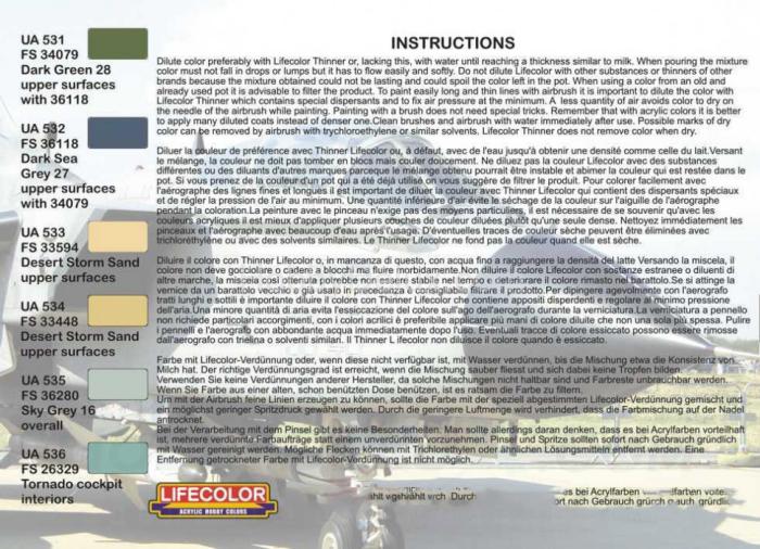 Набор красок Life Color - MODERN ITALIAN AIR FORCES XS07