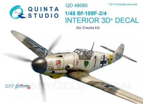 3D Декаль интерьера кабины Bf 109F-2/F-4 для Звезды