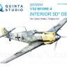 3D Декаль интерьера кабины Bf 109E-4 для модели Cyber-hobby/Dragon QD32053