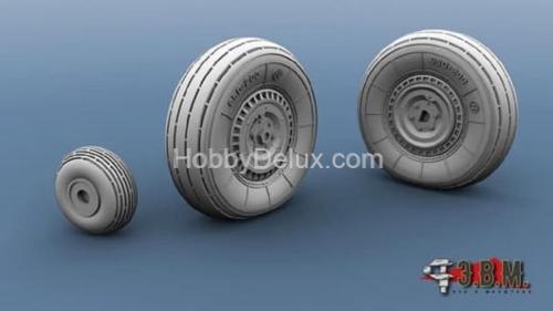 Як-9 колеса шасси (для бетонных аэродромов) 1/48