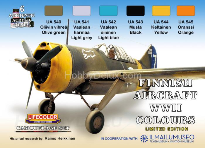 Набор красок Life Color -  CAMOUFLAGE SET Finnish aircraft WWII XS09