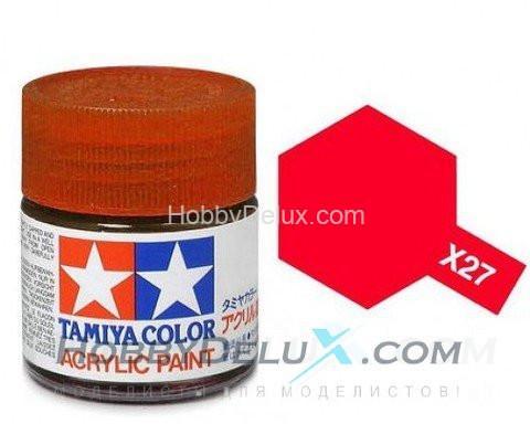 Краска акриловая Tamiya - X-27 Clear Red (Прозрачная красная)