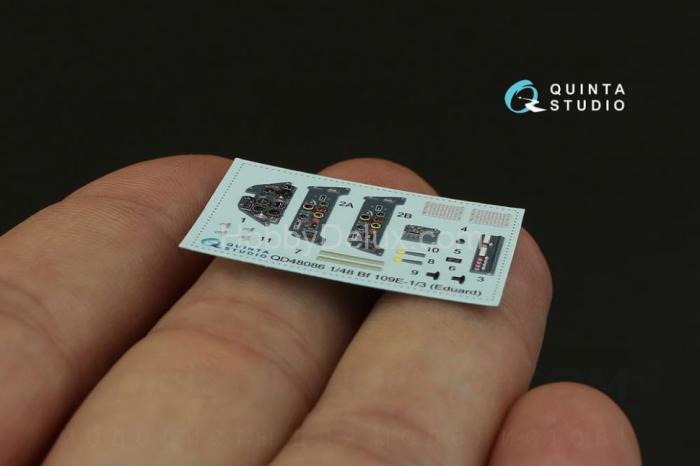 3D Декаль интерьера кабины Bf 109E-1/E-3 для модели Eduard QD48086