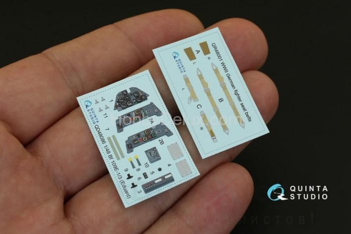 3D Декаль интерьера кабины Bf 109E-1/E-3 для модели Eduard QD48086