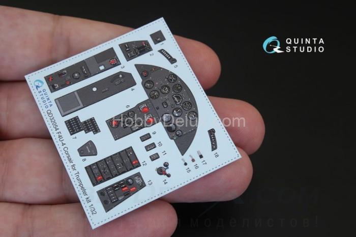3D Декаль интерьера кабины F4U-4 для модели Трубач QD32054