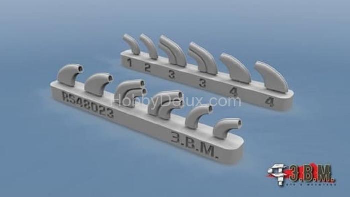 Як-9 выхлопные патрубки для модели "Звезды" 1/48 RS48023