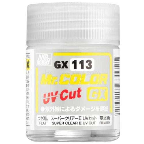 Mr. Hobby GX-113 Лак эмалевый матовый Super Clear III UV Cut Flat 18ml