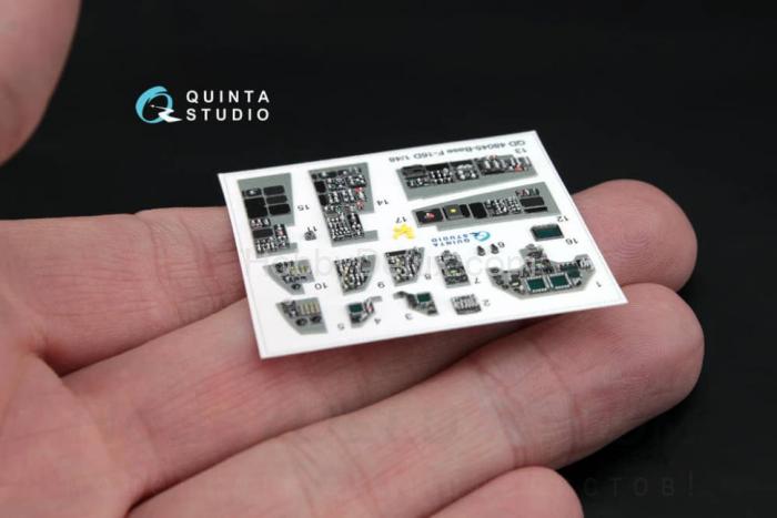 3D Декаль интерьера кабины F-16D (блоков 30/40/50) (осн. Элементы) QD48045-Base