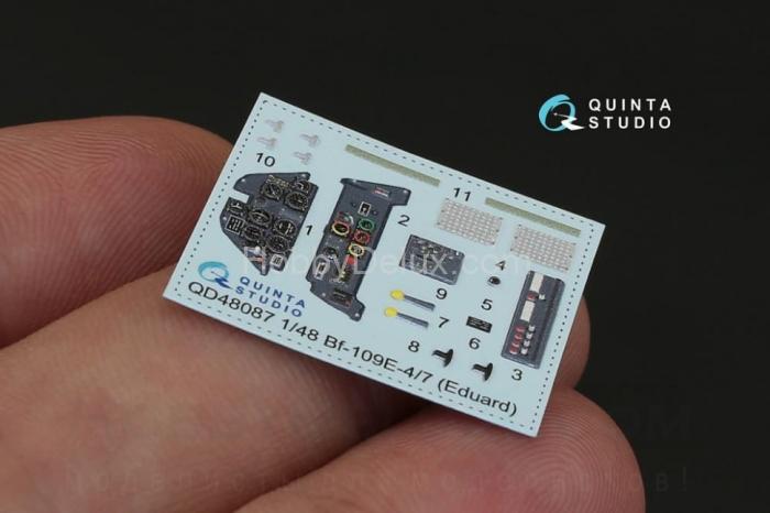 3D Декаль интерьера кабины Bf 109E-4/E-7 для модели Eduard QD48087