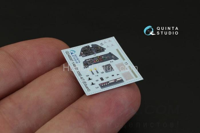 3D Декаль интерьера кабины Bf 109E-4/E-7 для модели Eduard QD48087