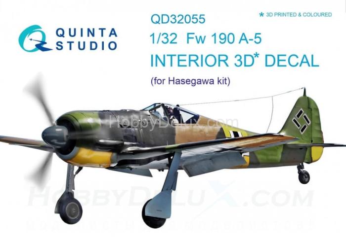 3D Декаль интерьера кабины FW 190A-5 для модели Hasegawa QD32055