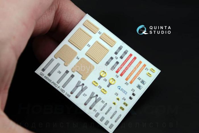 3D Декаль интерьера кабины F-16D (блоков 30/40/50) (расширен. набор) QD48045-Pro