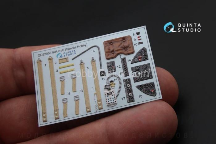 3D Декаль интерьера кабины IAR - 81C для модели Special Hobby QD32056