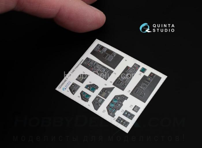 3D Декаль интерьера кабины F-16I Hasegawa QD48046