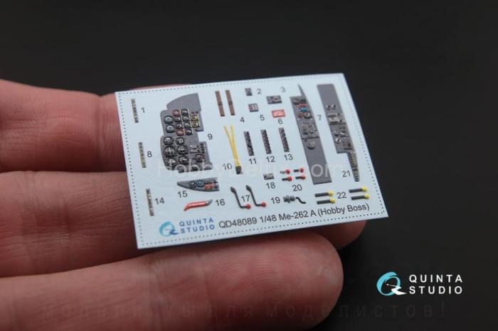 3D Декаль интерьера кабины Me-262A для модели HobbyBoss QD48089