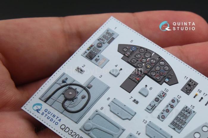 3D Декаль интерьера кабины МиГ-15бис для модели Трубач QD32057