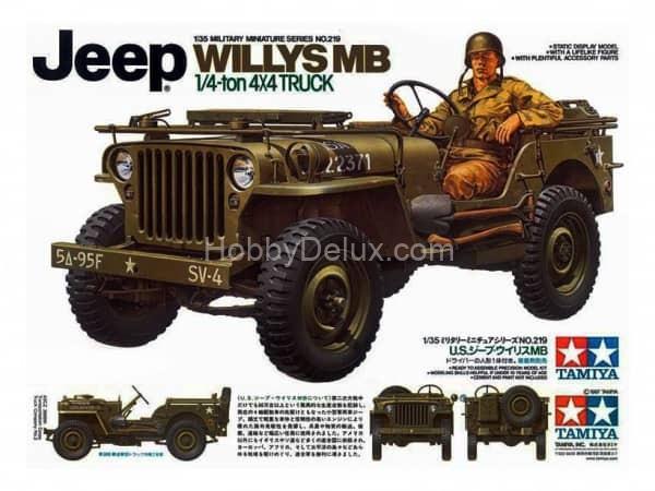 Американский 1/4-тонный джип 4х4 Willys MB с фигурой водителя 35219