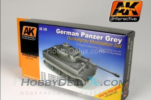 Набор красок для модуляции - PANZER GREY MODULATION SET AK-160