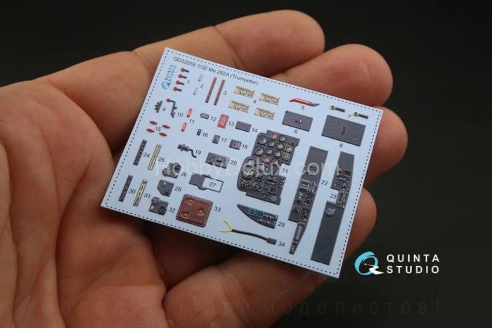 3D Декаль интерьера кабины Me-262A для модели Трубач QD32059