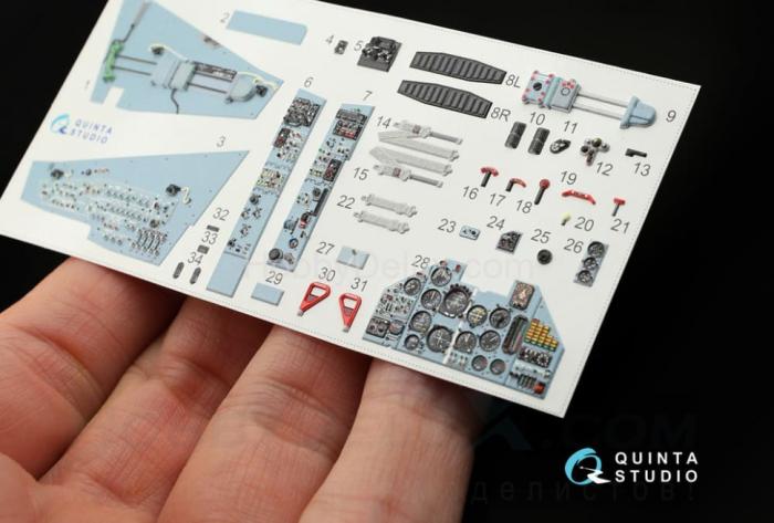 3D Декаль интерьера кабины Су-25 QD32001