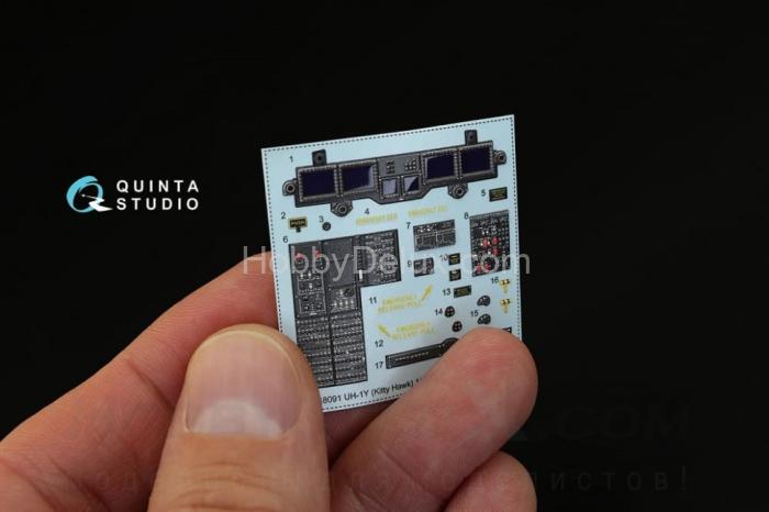 3D Декаль интерьера кабины UH-1Y Venom для модели Kitty Hawk QD48091