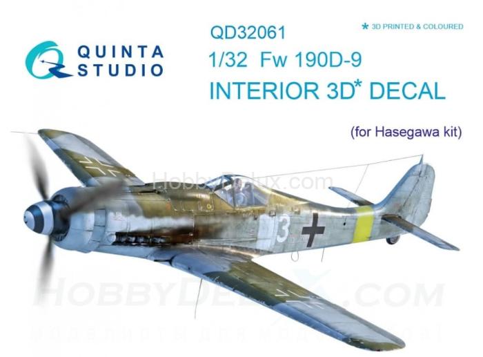 3D Декаль интерьера кабины FW 190D-9 для модели Hasegawa QD32061