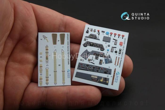 3D Декаль интерьера кабины FW 190D-9 для модели Hasegawa QD32061