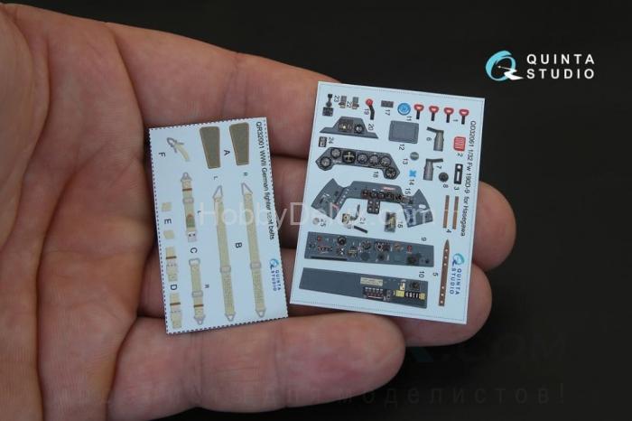 3D Декаль интерьера кабины FW 190D-9 для модели Hasegawa QD32061