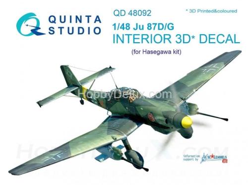 3D Декаль интерьера кабины Ju 87D/G для модели Hasegawa