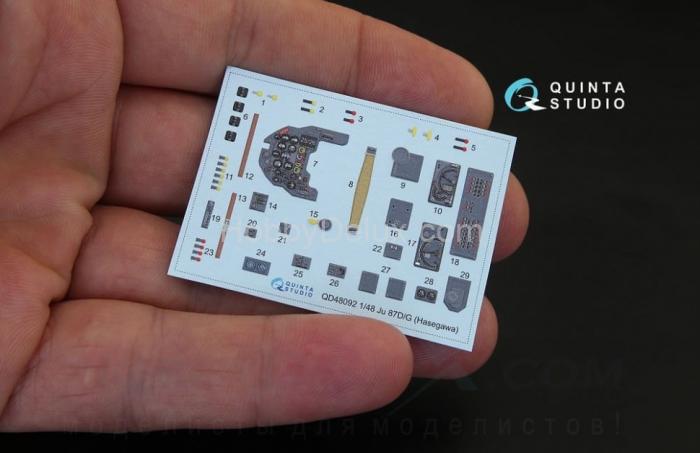 3D Декаль интерьера кабины Ju 87D/G  для модели Hasegawa QD48092