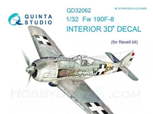 3D Декаль интерьера кабины Fw 190F-8 для модели Revell