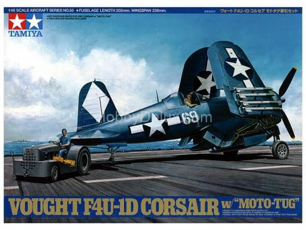 Истребитель Vought F4U-1D Corsair и аэродромный тягач 61085