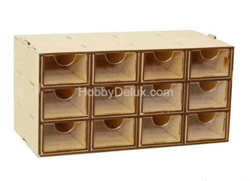Касcетный модуль-органайзер на 12 маленьких ящичков.